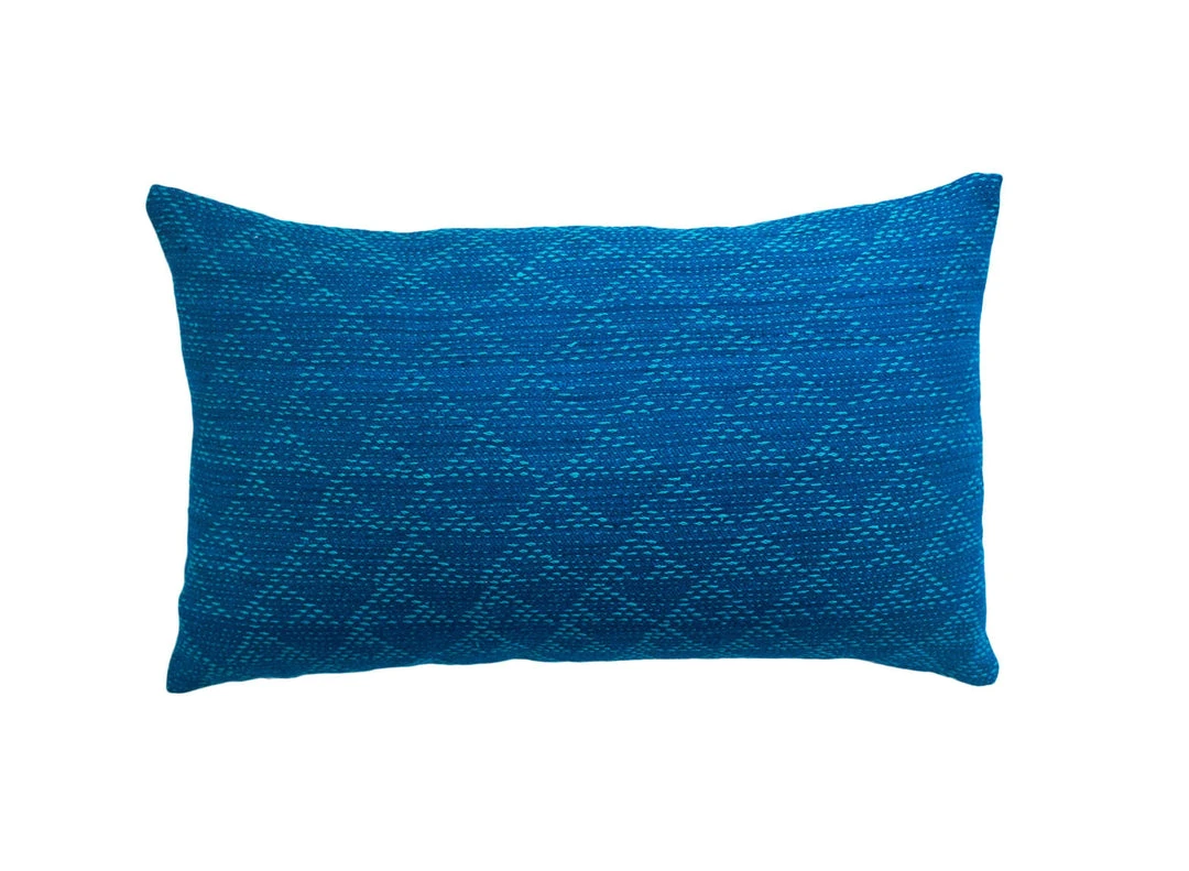 Leah Singh Eva Wool Lumbar Pillow Cover - Indigo + Aqua Home Goods 3 Leah Singh Eva Wool Lumbar Pillow Cover - Indigo + Aqua Home Goods