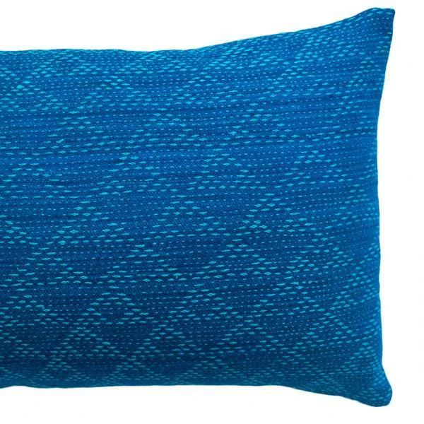 Leah Singh Eva Wool Lumbar Pillow Cover - Indigo + Aqua Home Goods 4 Leah Singh Eva Wool Lumbar Pillow Cover - Indigo + Aqua Home Goods
