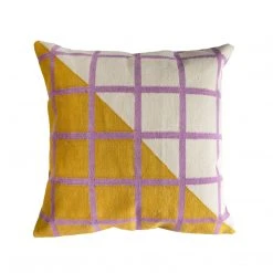 Leah Singh Diagonal Grid Reversible Throw Pillow Cover