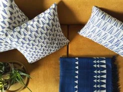 Leah Singh Indigo Throw Pillow Cover - Drops