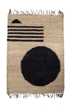 Leah Singh Lola Jute Rug - Circle + Lines