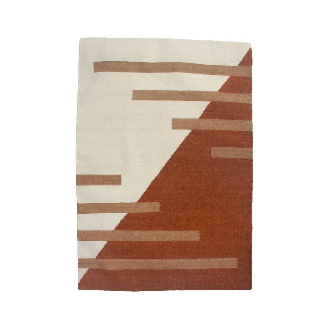 Leah Singh Home Goods Luna Stripes Wool Rug - Ochre 3 Leah Singh Home Goods Luna Stripes Wool Rug - Ochre