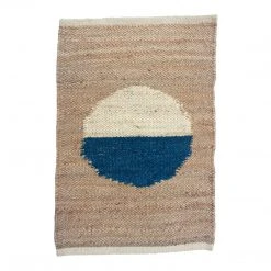Leah Singh Margeaux Circle Jute Rug - Blue + White Home Goods