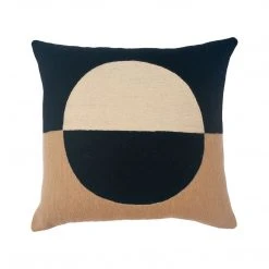 Leah Singh Marianne Circle Wool Throw Pillow Cover - Black Home Goods