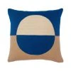 Leah Singh Marianne Circle Wool Throw Pillow Cover - Blue