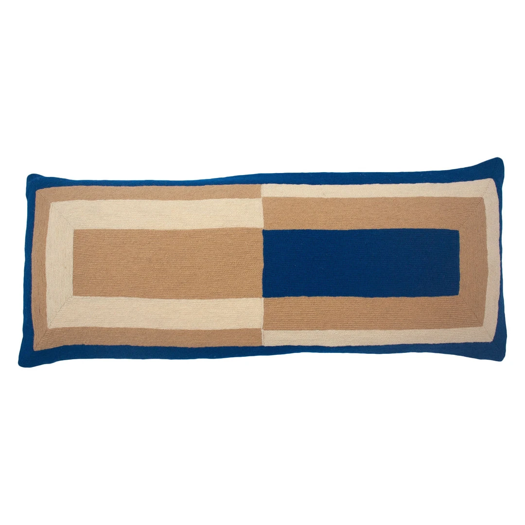 Leah Singh Marianne Wool Lumbar Pillow Cover - Blue Home Goods 3 Leah Singh Marianne Wool Lumbar Pillow Cover - Blue Home Goods
