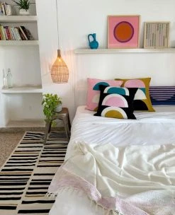 Leah Singh Viola Throw Pillow Cover - Blush