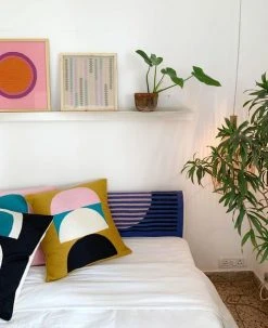 Leah Singh Viola Throw Pillow Cover - Blush