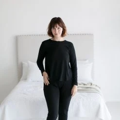 Leena & Lu Pima Long Sleeve Shirt - Black Best Sellers 10 Leena & Lu Pima Long Sleeve Shirt - Black Best Sellers