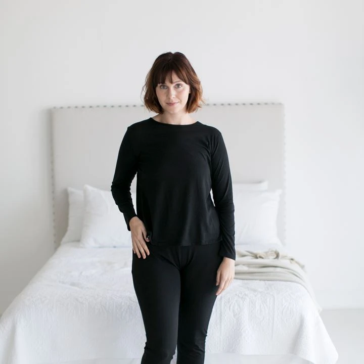 Leena & Lu Pima Long Sleeve Shirt - Black Best Sellers 6 Leena & Lu Pima Long Sleeve Shirt - Black Best Sellers