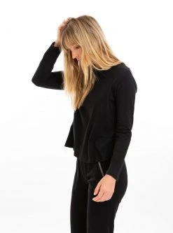 Leena & Lu Pima Long Sleeve Shirt - Black Best Sellers 9 Leena & Lu Pima Long Sleeve Shirt - Black Best Sellers