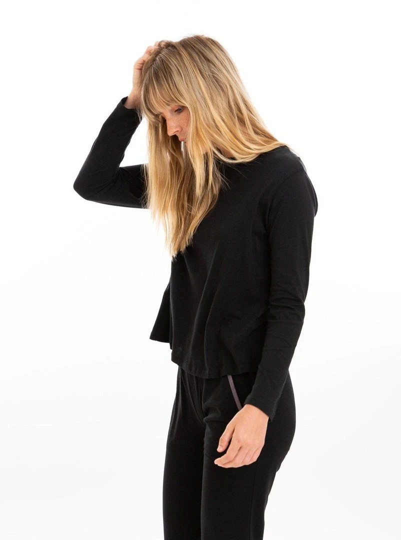 Leena & Lu Pima Long Sleeve Shirt - Black Best Sellers 5 Leena & Lu Pima Long Sleeve Shirt - Black Best Sellers