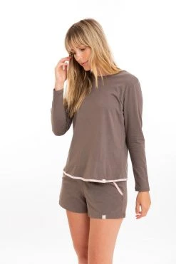 Leena & Lu Best Sellers Pima Long Sleeve Shirt - Dusk