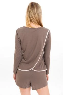 Leena & Lu Best Sellers Pima Long Sleeve Shirt - Dusk