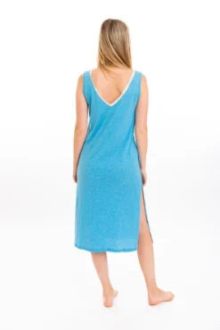 Leena & Lu BIPOC Owned Pima Long Dress - Turquoise 8 Leena & Lu BIPOC Owned Pima Long Dress - Turquoise