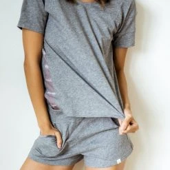 Leena & Lu Pima Short Pajama Set - Gray Best Sellers