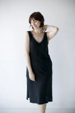 Leena & Lu BIPOC Owned Pima Long Dress - Black