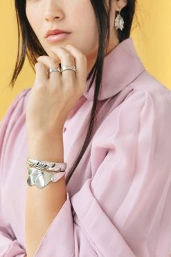 L.Greenwalt Jewelry Abstract Monstera Cuff