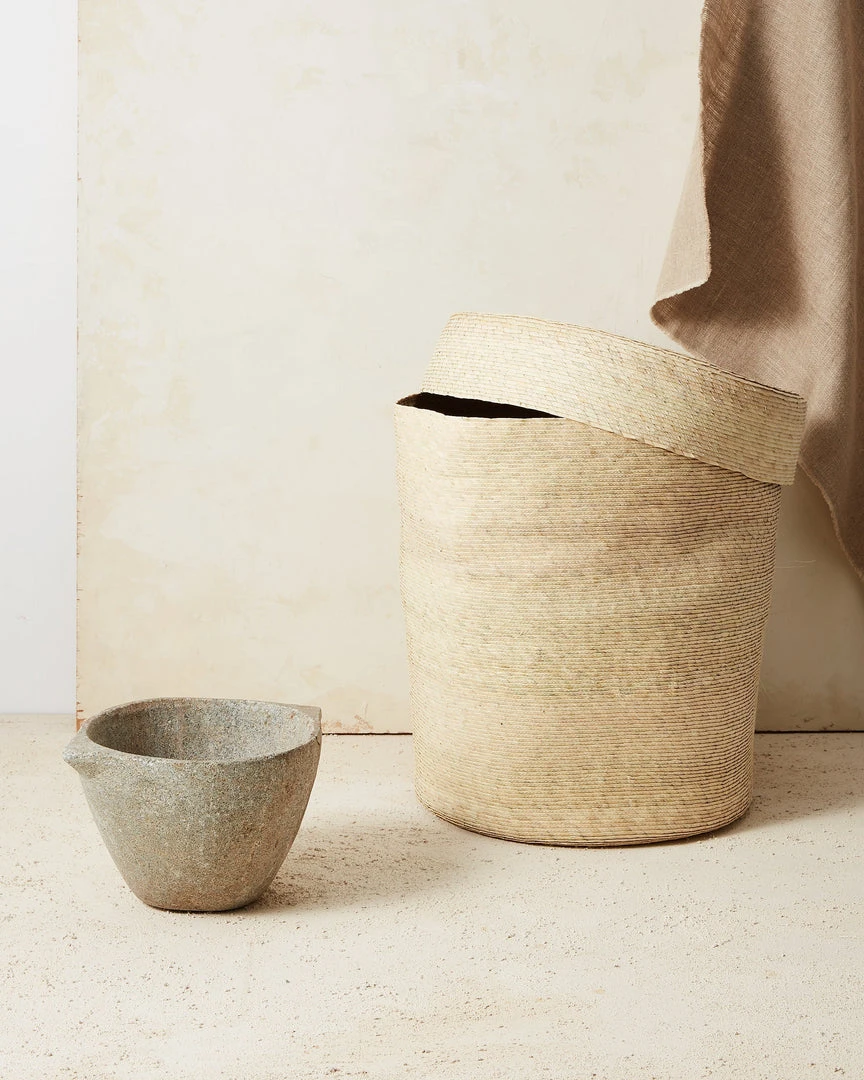 Minna Lidded Palm Basket 7 Minna Lidded Palm Basket