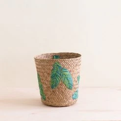 LIKHĂ‚ Leaf Embroidery Basket