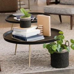 LIKHÂ Black Floor Basket With Handles Home Goods