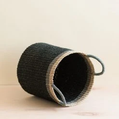 LIKHÂ Black Floor Basket With Handles Home Goods