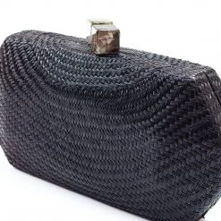 LIKHÂ Black Woven Clutch Special Occasion