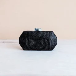 LIKHÂ Black Woven Clutch Special Occasion