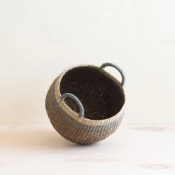LIKHÂ Brown Tabletop Bulge Basket With Handles Home Goods