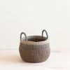 LIKHÂ Brown Tabletop Bulge Basket With Handles Home Goods 2 LIKHÂ Brown Tabletop Bulge Basket With Handles Home Goods