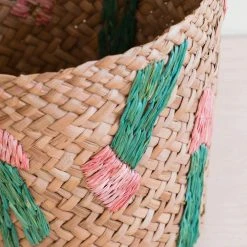 LIKHÂ Home Goods Cactus Embroidery Basket