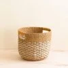 LIKHÂ Home Goods Golden Brown Round Floor Basket 2 LIKHÂ Home Goods Golden Brown Round Floor Basket