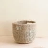 LIKHÂ Gray Patterned Round Basket
