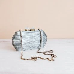 LIKHÂ Accessories Gray Shibori Pattern Clutch