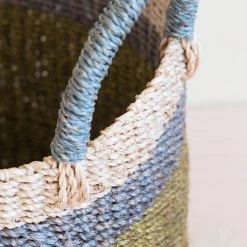 LIKHÂ Home Goods Olive Floor Basket With Handles 10 LIKHÂ Home Goods Olive Floor Basket With Handles