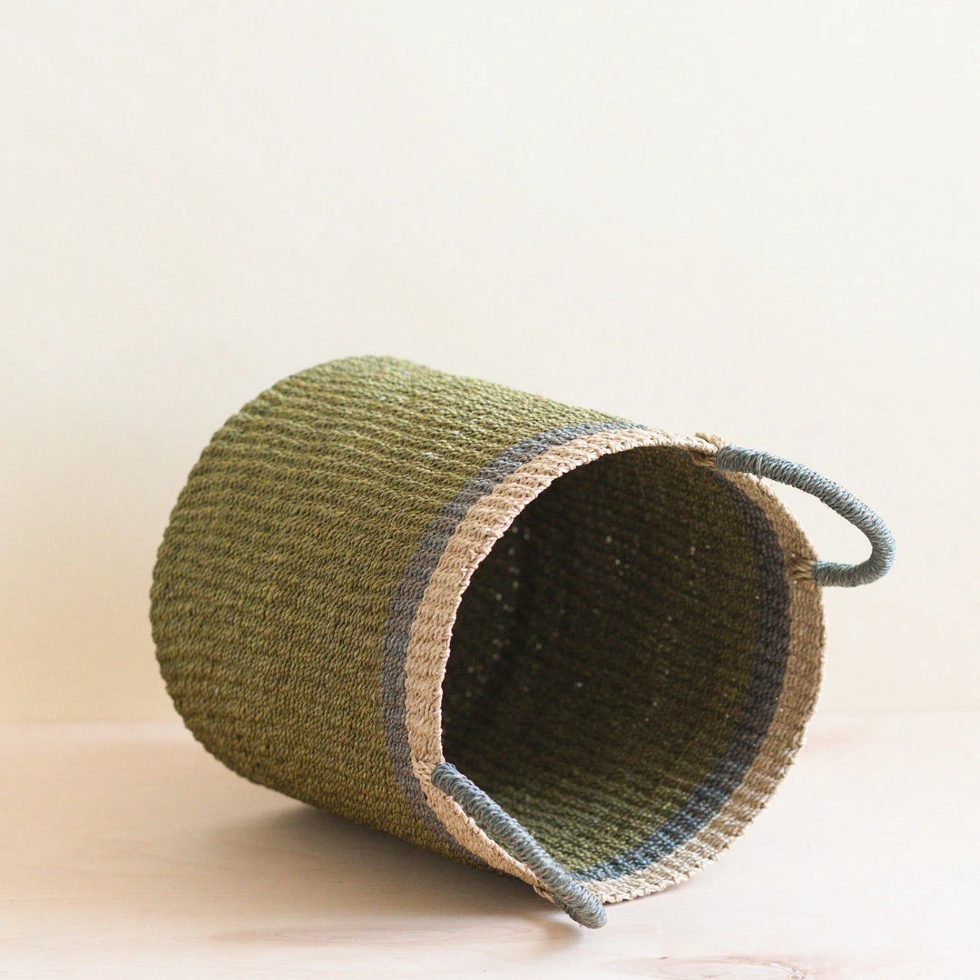 LIKHÂ Home Goods Olive Floor Basket With Handles 7 LIKHÂ Home Goods Olive Floor Basket With Handles