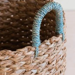 LIKHÂ Home Goods Sky Blue Handle Basket Set 8 LIKHÂ Home Goods Sky Blue Handle Basket Set