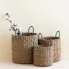LIKHÂ Home Goods Sky Blue Handle Basket Set 2 LIKHÂ Home Goods Sky Blue Handle Basket Set