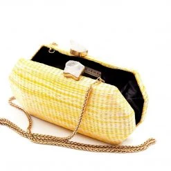 LIKHÂ Yellow Shibori Pattern Clutch