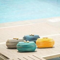 LIKHÂ Yellow Shibori Pattern Clutch