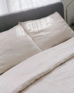 Creative Women Home Goods Natural Chambray Linen Duvet Cover Set