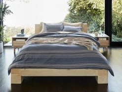 Coyuchi Home Goods Lobos Duvet Cover - Azure / Indigo