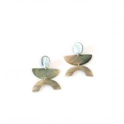 LIKHÂ Long Mother Of Pearl Geometric Earrings Special Occasion