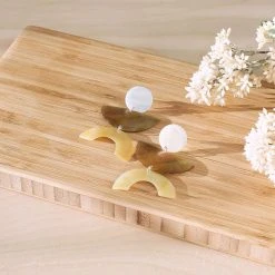 LIKHÂ Long Mother Of Pearl Geometric Earrings Special Occasion