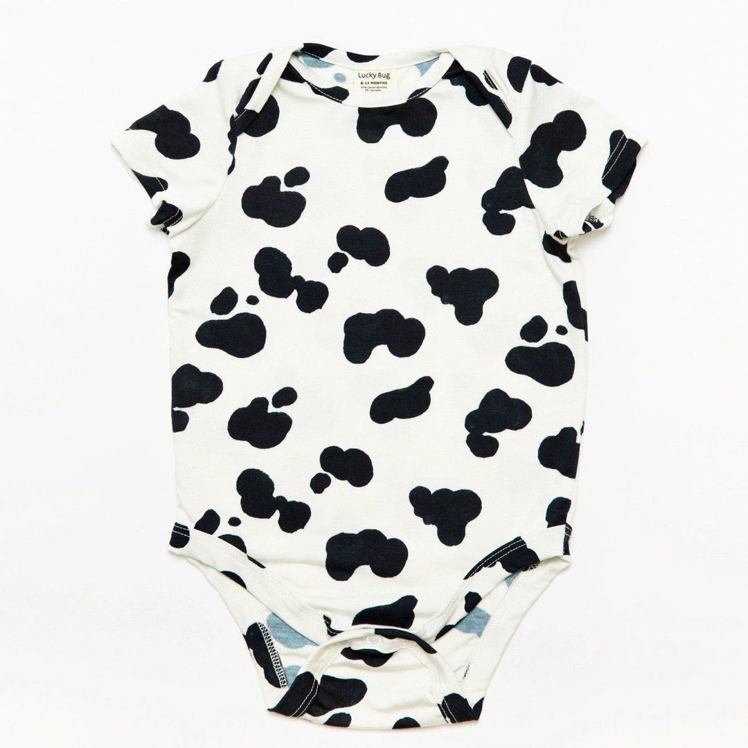 Lucky Bug Clothing Baby's Essential Bamboo Cow Onesie 3 Lucky Bug Clothing Baby's Essential Bamboo Cow Onesie