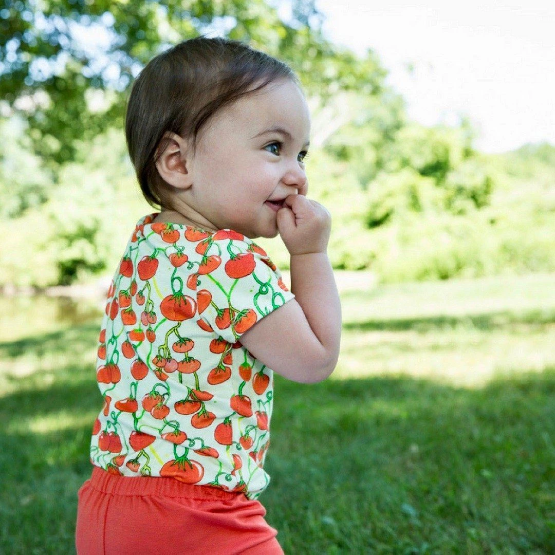 Lucky Bug Clothing Made In USA Baby's Essential Bamboo Tomato Onesie 4 Lucky Bug Clothing Made In USA Baby's Essential Bamboo Tomato Onesie