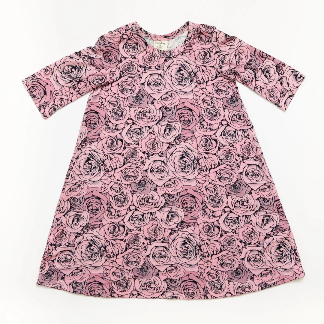 Lucky Bug Clothing Made In USA Kids' Essential Bamboo Rose Play Dress 3 Lucky Bug Clothing Made In USA Kids' Essential Bamboo Rose Play Dress