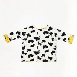 Lucky Bug Clothing Baby's Soft Bamboo Reversible Farm + Cow Cardigan Kids' + Baby