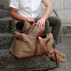 Nisolo Luis Weekender - Waxed Canvas Accessories