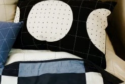 Anchal Lunar Dot Lumbar Pillow - Charcoal